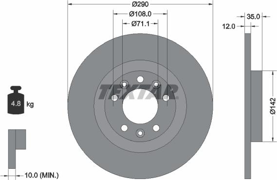 Textar 92267303 - Disc frana www.parts5.com