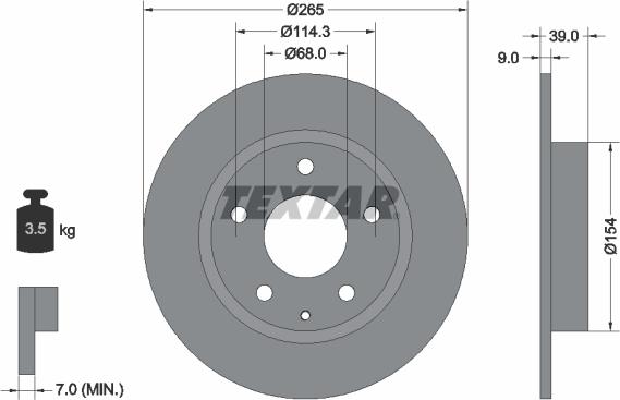 Textar 92267703 - Zavorni kolut www.parts5.com