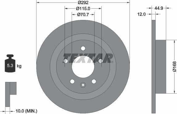 Textar 92205703 - Brake Disc parts5.com