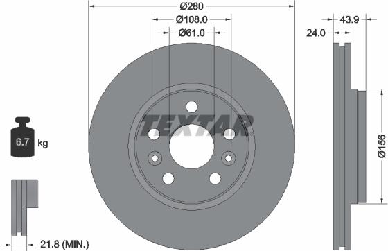 Textar 92202403 - Brake Disc www.parts5.com