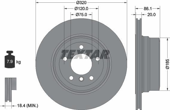 Textar 92202003 - Brake Disc www.parts5.com