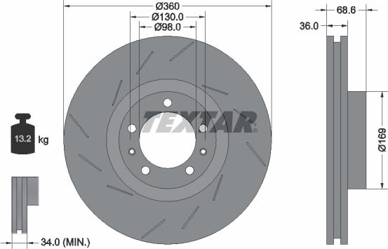 Textar 92214005 - Brake Disc www.parts5.com