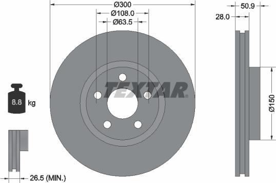 Textar 92283105 - Bremsscheibe www.parts5.com