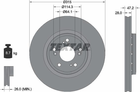 Textar 92283303 - Kočni disk www.parts5.com