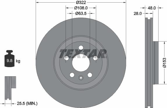 Textar 92287405 - Disc frana www.parts5.com