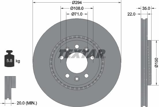 Textar 92287103 - Brake Disc www.parts5.com