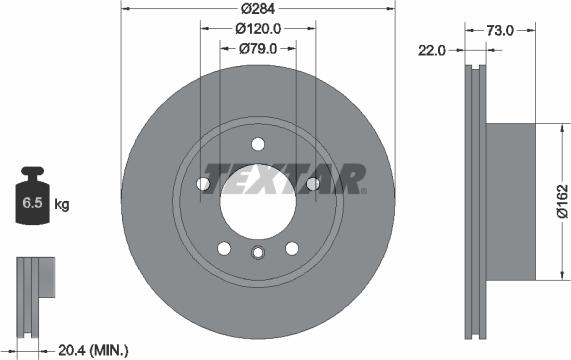 Textar 92238403 - Disc frana www.parts5.com