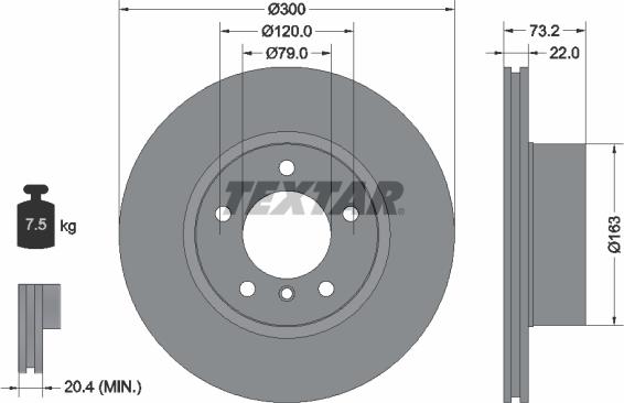 Textar 92238505 - Brake Disc www.parts5.com