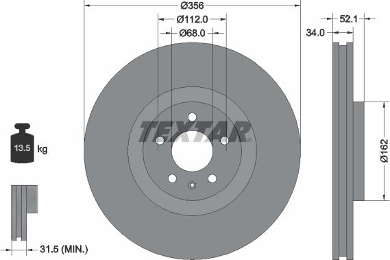 Textar 92238205 - Brzdový kotouč www.parts5.com