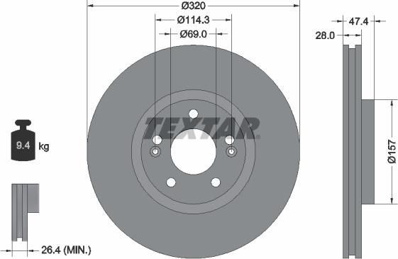 Textar 92237805 - Disc frana www.parts5.com