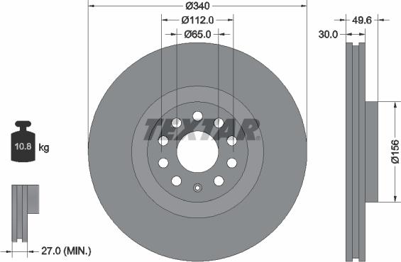 Textar 92229805 - Disc frana www.parts5.com