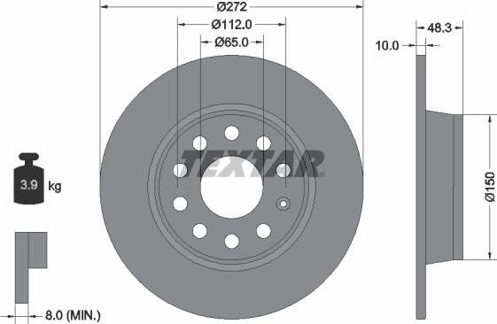 Textar 92224903 - Brzdový kotouč www.parts5.com