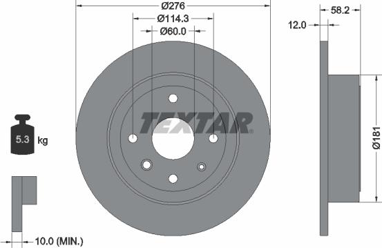 Textar 92225103 - Brake Disc www.parts5.com