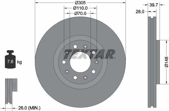 Textar 92220803 - Brake Disc www.parts5.com