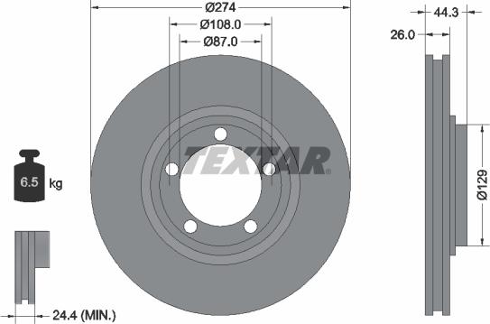 Textar 92221800 - Zavorni kolut www.parts5.com