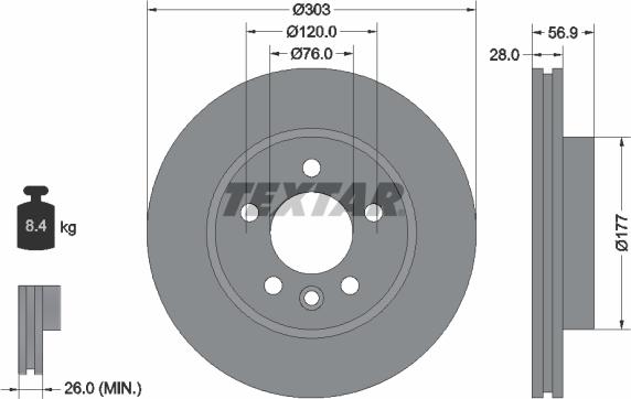 Textar 92228905 - Brake Disc www.parts5.com