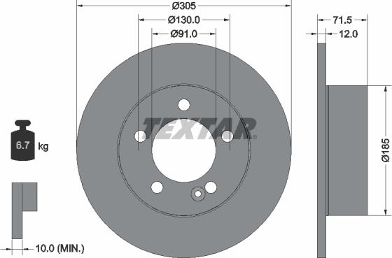 Textar 92228800 - Fren diski www.parts5.com