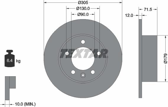 Textar 92228700 - Féktárcsa www.parts5.com