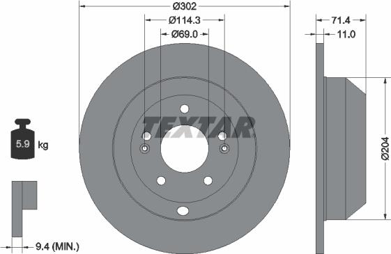 Textar 92223403 - Brake Disc www.parts5.com