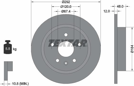 Textar 92222903 - Brake Disc www.parts5.com