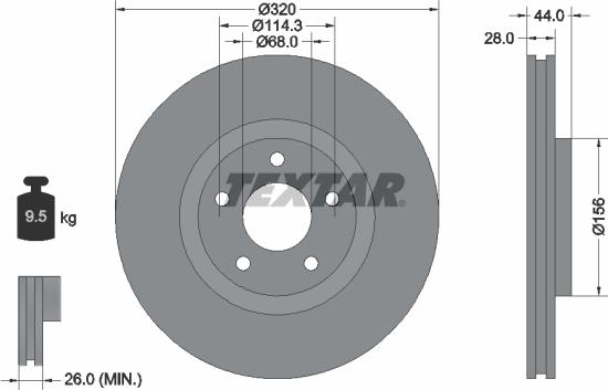 Textar 92222003 - Disc frana www.parts5.com