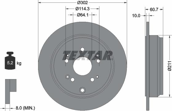 Textar 92227203 - Disque de frein www.parts5.com