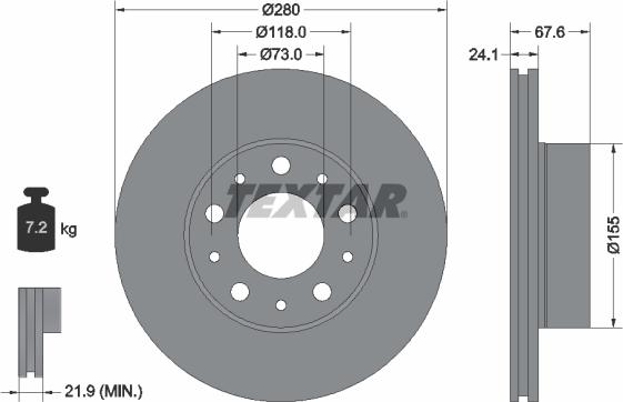 Textar 92275105 - Disc frana www.parts5.com