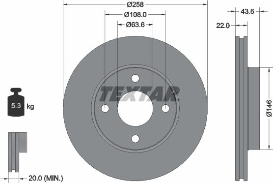 Textar 92096203 - Тормозной диск www.parts5.com