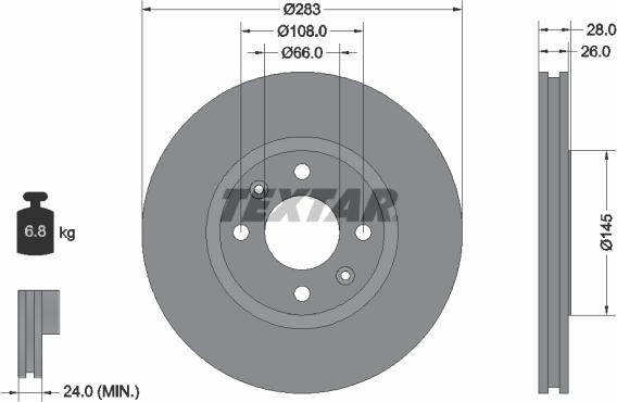 Textar 92078703 - Brake Disc www.parts5.com