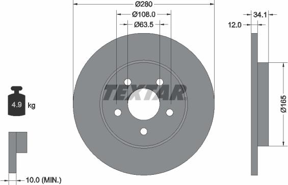 Textar 92109703 - Brake Disc www.parts5.com