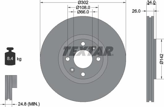 Textar 92133203 - Brake Disc www.parts5.com