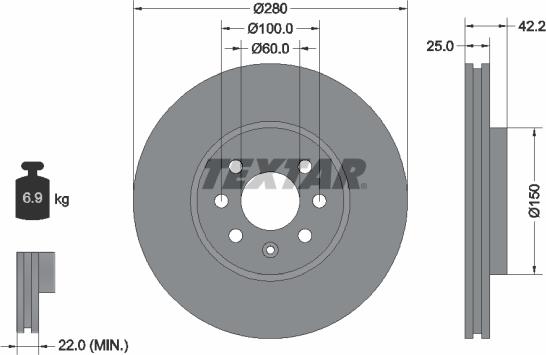 Textar 92124603 - Kočioni disk www.parts5.com