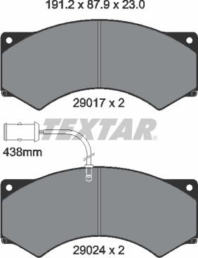 Textar 2901704 - Komplet pločica, disk-kočnica www.parts5.com