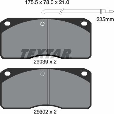 Textar 2903902 - Brake Pad Set, disc brake www.parts5.com