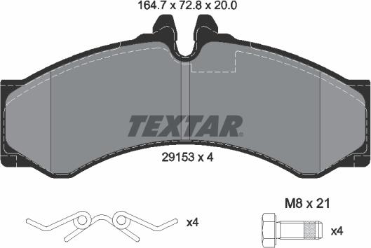 Textar 2915301 - Komplet zavornih oblog, ploscne (kolutne) zavore www.parts5.com