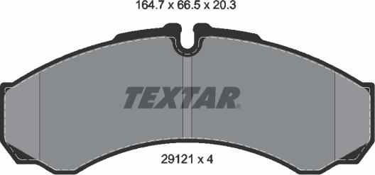 Textar 2912112 - Тормозные колодки, дисковые, комплект www.parts5.com