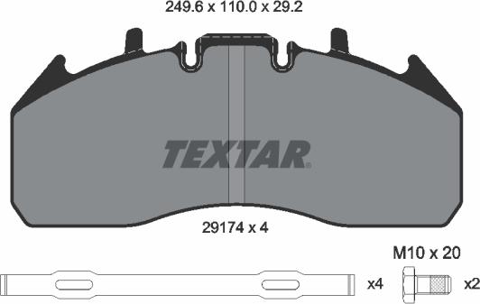 Textar 2917402 - Fékbetétkészlet, tárcsafék www.parts5.com