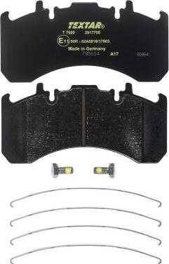 Textar 2917705 - Brake Pad Set, disc brake www.parts5.com