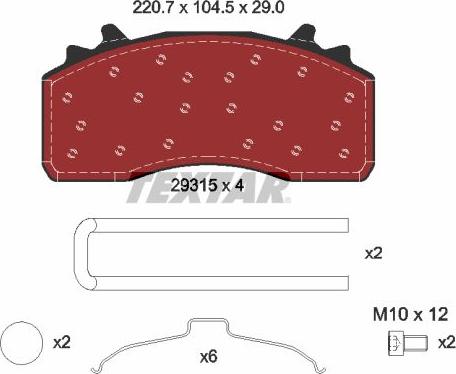 Textar 2931501 - Brake Pad Set, disc brake www.parts5.com