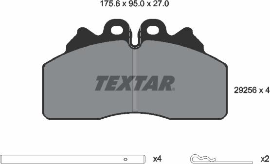 Textar 2925601 - Brake Pad Set, disc brake www.parts5.com