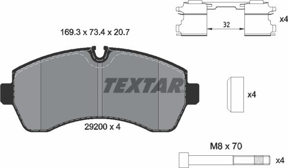 Textar 2920002 - Set placute frana,frana disc www.parts5.com