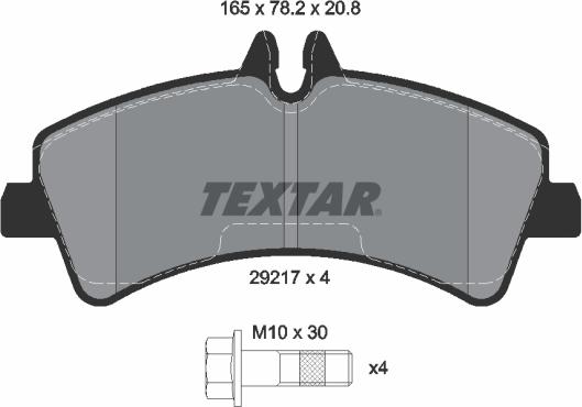 Textar 2921702 - Set placute frana,frana disc www.parts5.com