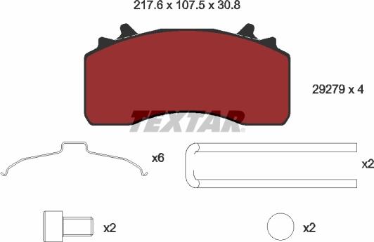 Textar 2927901 - Set placute frana,frana disc www.parts5.com