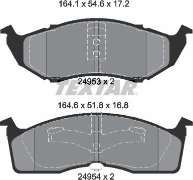 Textar 2495301 - Brake Pad Set, disc brake www.parts5.com