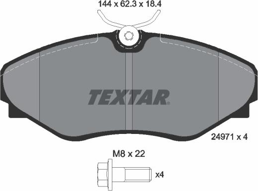 Textar 2497101 - Тормозные колодки, дисковые, комплект www.parts5.com