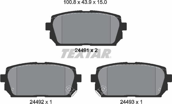 Textar 2449101 - Brake Pad Set, disc brake www.parts5.com