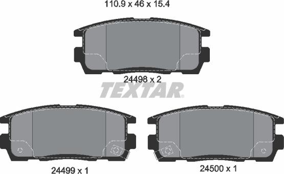 Textar 2449801 - Тормозные колодки, дисковые, комплект www.parts5.com