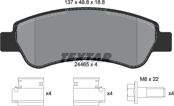 Textar _2446501 - Тормозные колодки, дисковые, комплект www.parts5.com