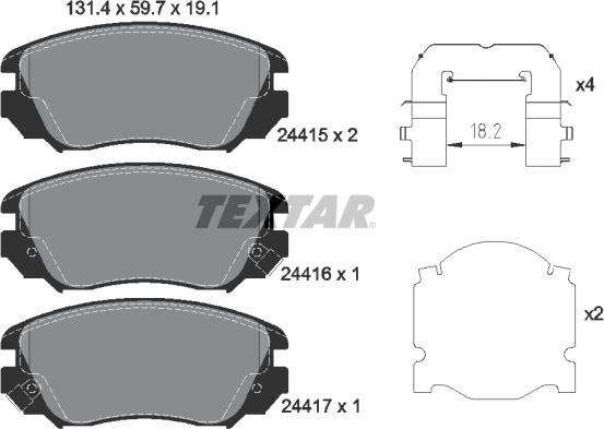 Textar 2441501 - Brake Pad Set, disc brake www.parts5.com