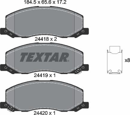 Textar 2441801 - Brake Pad Set, disc brake www.parts5.com